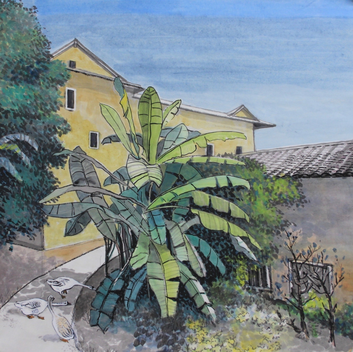 土樓芭蕉   Banana Tree   80x80